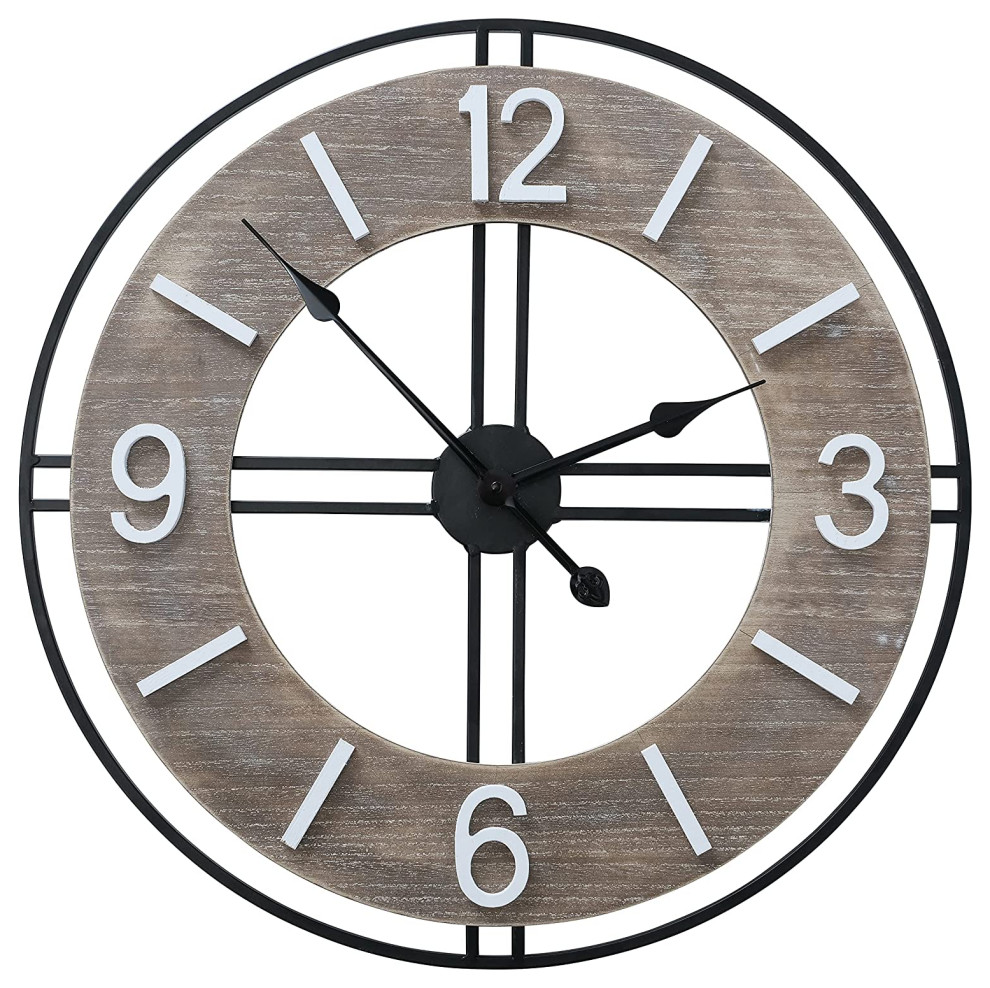 Modern Farmhouse Clock, 23.5" Industrial Wall Clocks by Whole