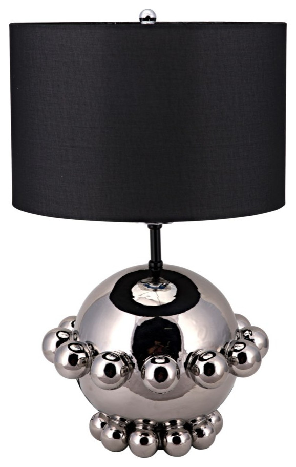 Noir Scepter Table Lamp With Silver LAMP635SH