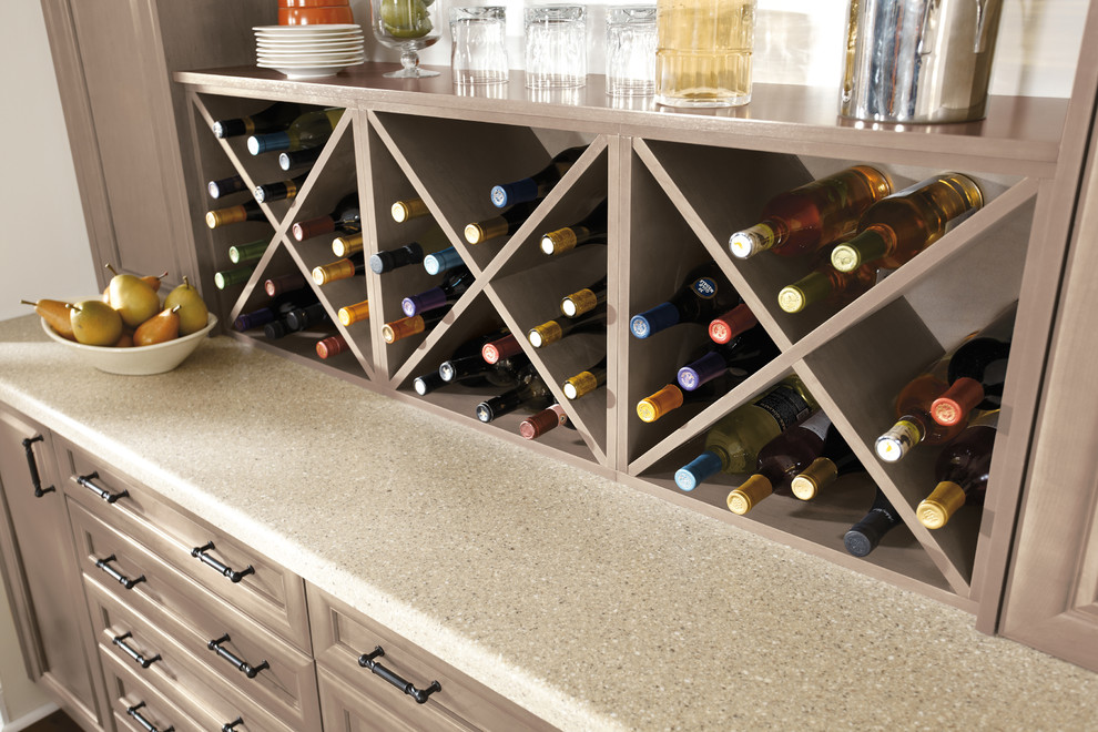 Inspiration for a transitional kitchen remodel in Toronto with recessed-panel cabinets, gray cabinets and granite countertops