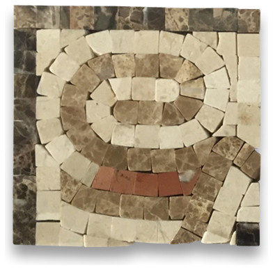 Marble Mosaic Border Decorative Accent Tile Waltz Crema 4x4 Polished, 1 piece