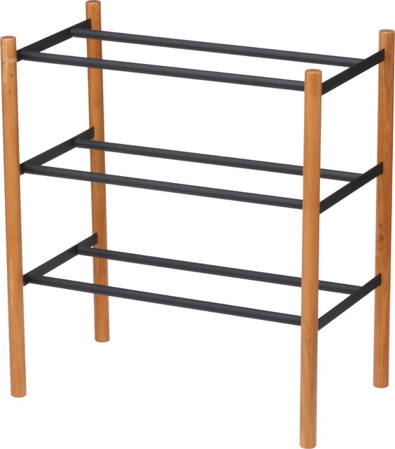 Plain Expandable 3 Tierd Shoe Rack Contemporary Shoe Storage By Yamazaki Home