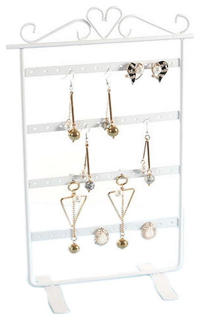 Jewelry Box Earrings Storage Case Display Stand 31x16cm White Jewelry Box Earrings Storage Case Display Stand 31x16cm White