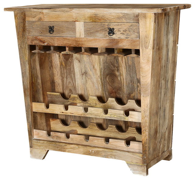 Modern Farmhouse Mango Wood Rustic Wine Bar Farmhouse Wine
