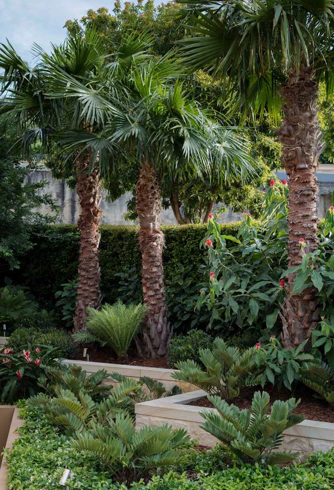 Cette photo montre un jardin latéral tendance de taille moyenne et l'été avec une exposition partiellement ombragée.