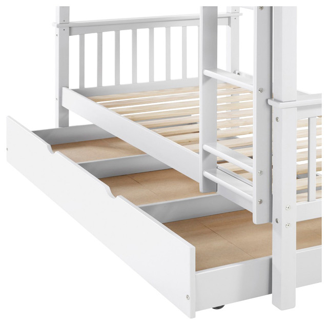 We Furniture Solid Wood Twin Trundle Bed Contemporary Bunk Beds We Furniture Solid Wood Twin Trundle Bed Contemporary Bunk Beds By Here2
