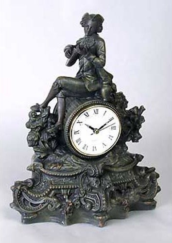 Colonial Antique Bronze Clock