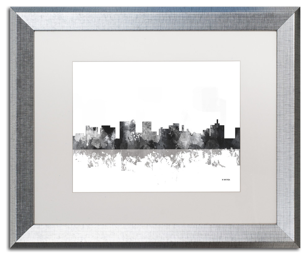 Marlene Watson 'Topeka Kansas Skyline BG1' Framed Art, 16"x20