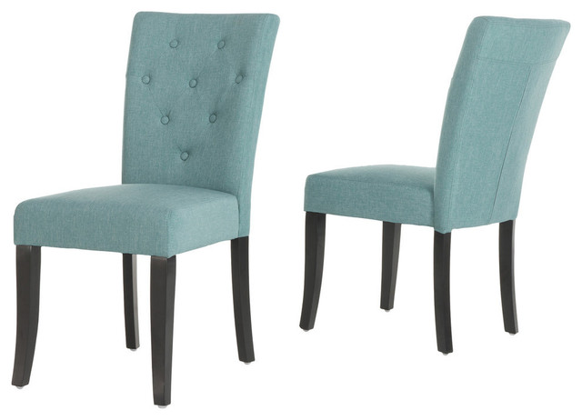 Gdf Studio Ostrom Blue Fabric Dining Chairs Set Of 2 Blue Fabric Dining Chairs Set