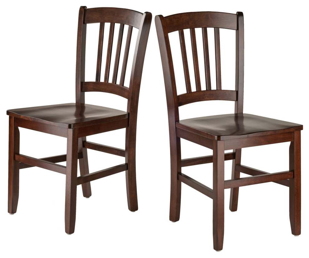 Madison 2-Pc Slat-back Chair Set, Walnut