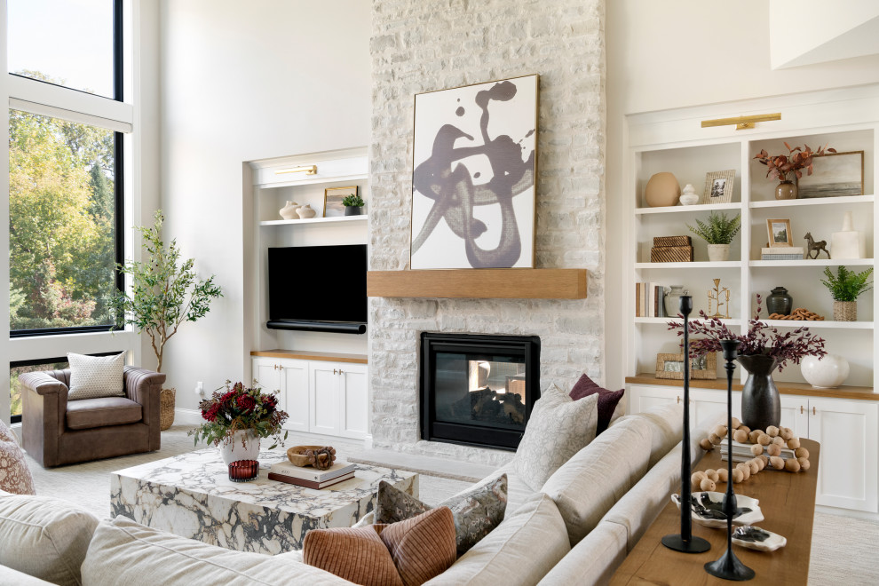 Inspiration for a french country living room remodel in Minneapolis