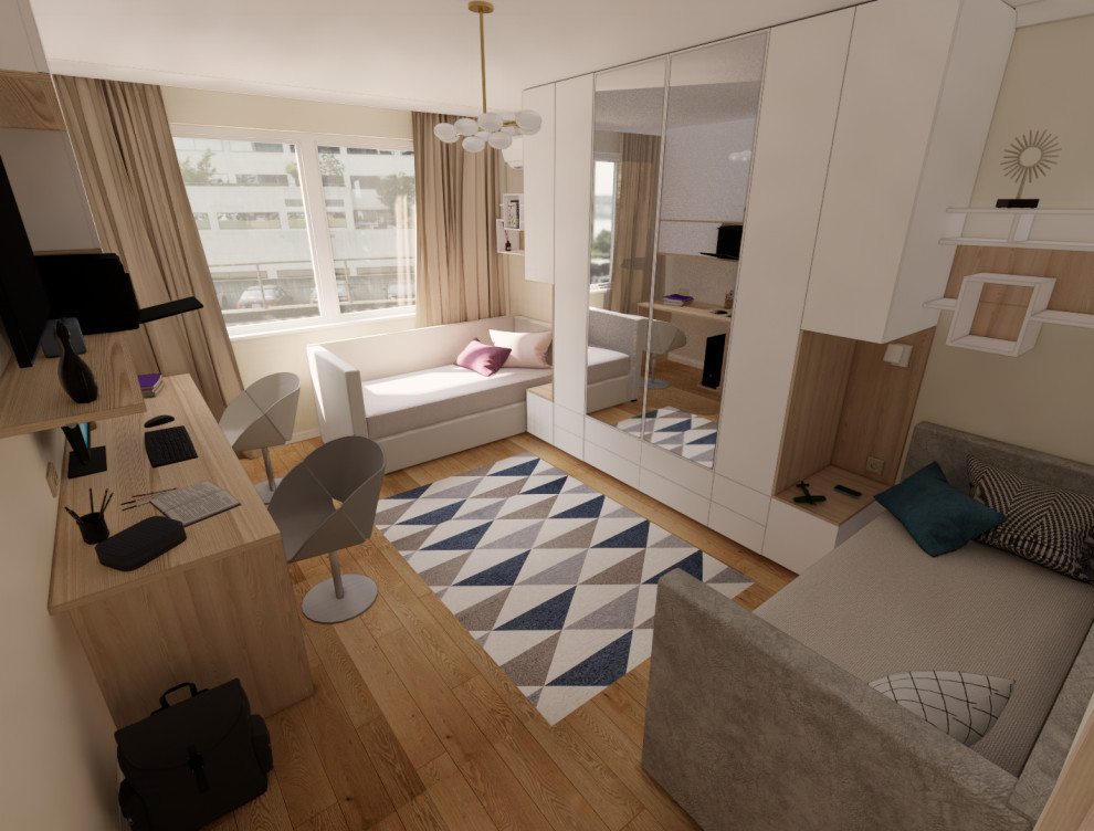 Проект спальни комнаты и детской в г.Мытищи