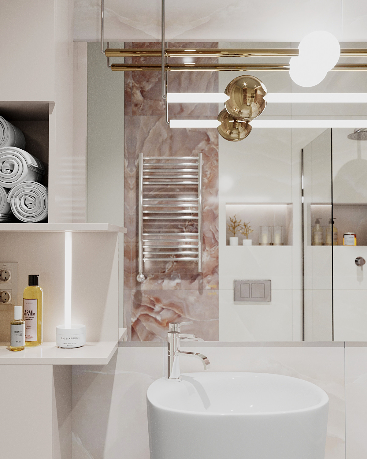 Современная классика. Квартира 100м2. Гостевой СУ