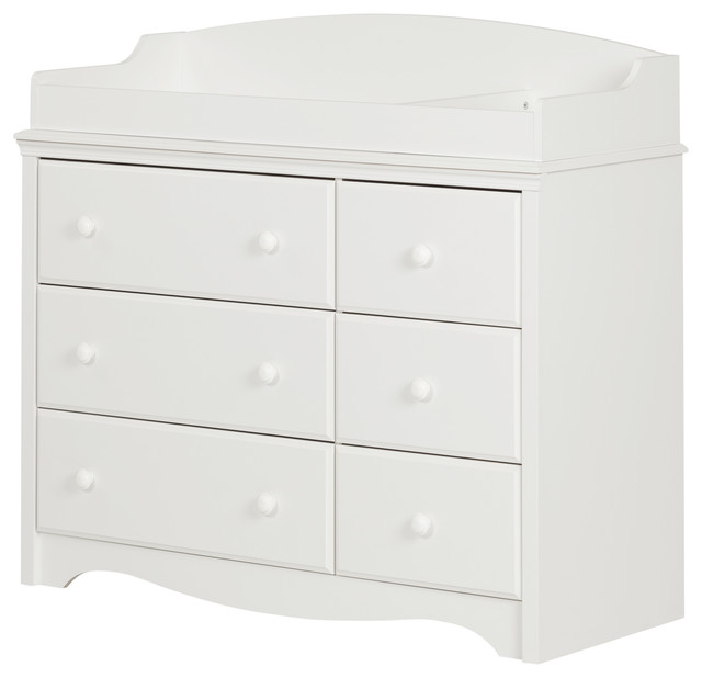South Shore Angel Changing Table/Dresser With 6 Drawers, Pure White