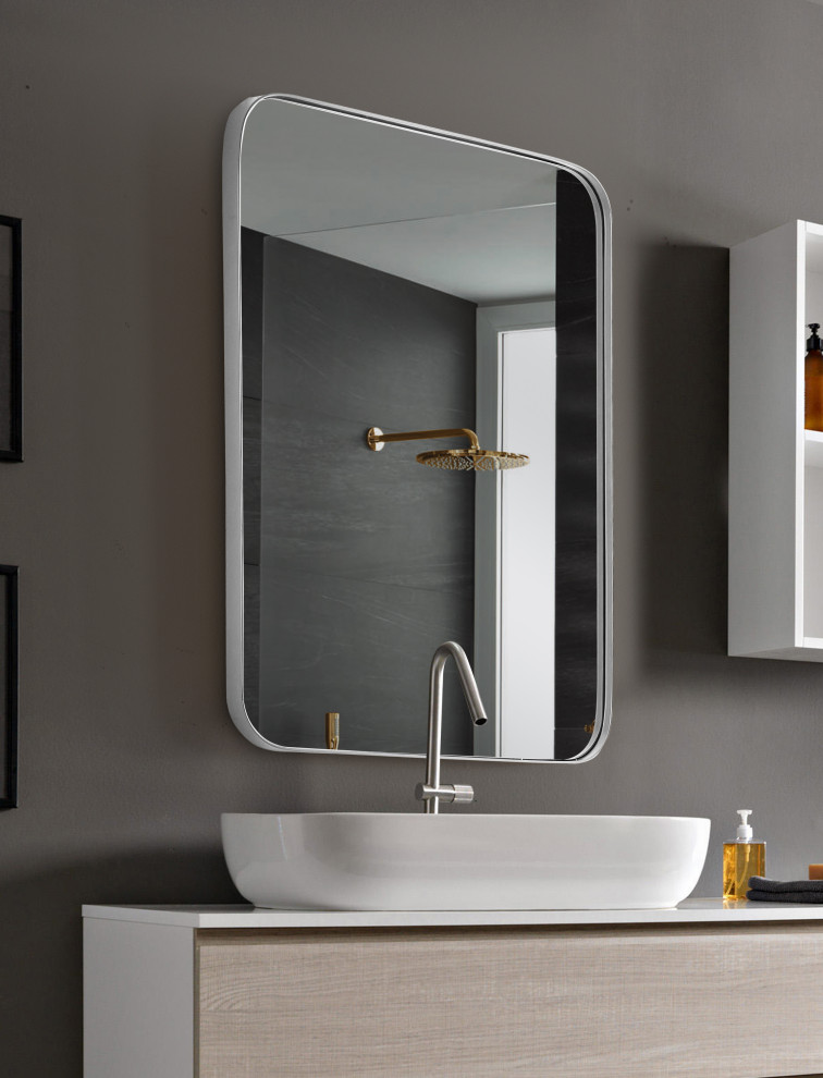 Свежая идея для дизайна: ванная комната среднего размера в стиле модернизм - отличное фото интерьера