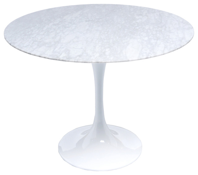  Pacific Direct Inc. Allie Round Table, White Marble  Dining Tables