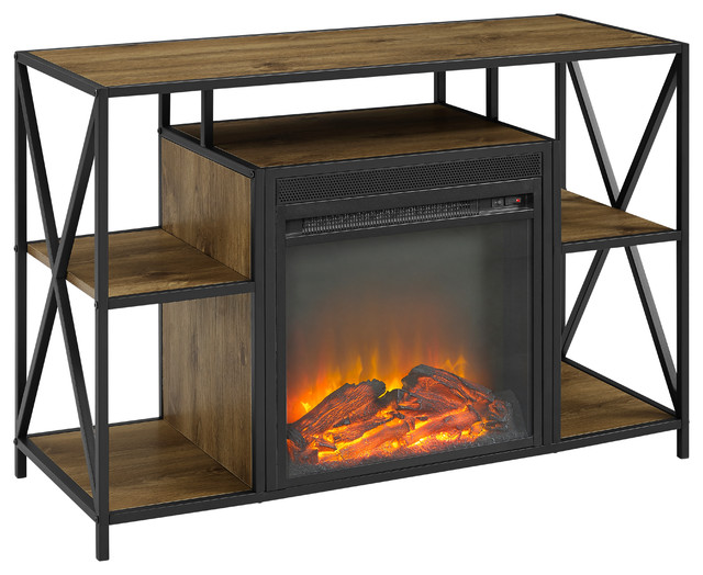 40 Rustic Fireplace Tv Stand Cube Shelf 40 Rustic Fireplace Tv Stand Cube Shelf Entertainment Centers And Stands By Walker Edison