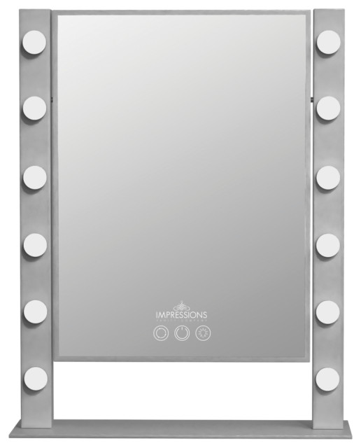 Cinematique XL Tri-Tone LED Makeup Mirror, Silver
