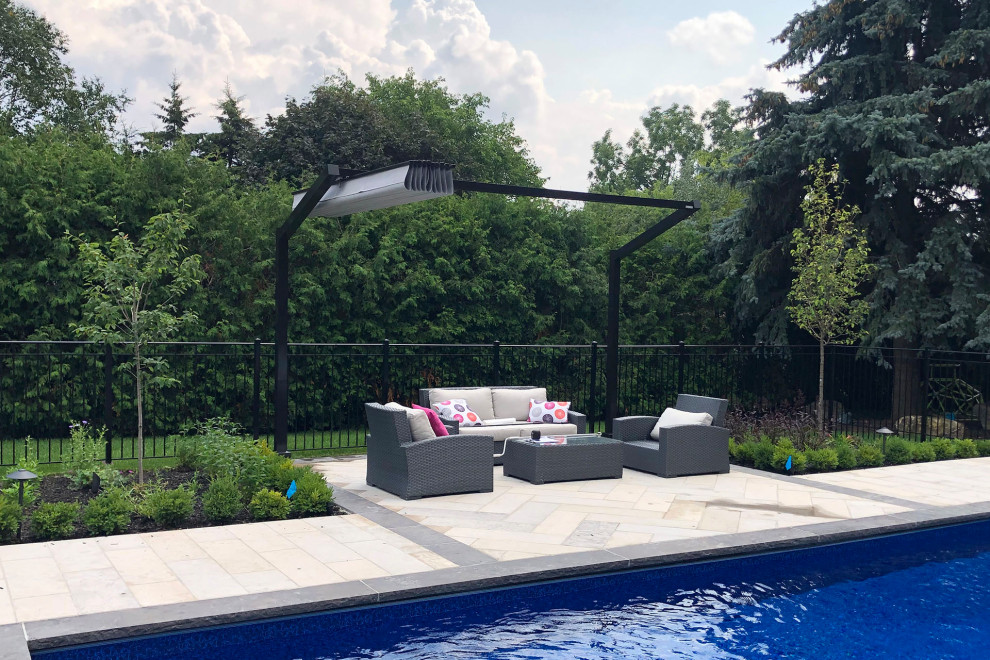 Freestanding Retractable Canopy, Etobicoke Contemporary Patio