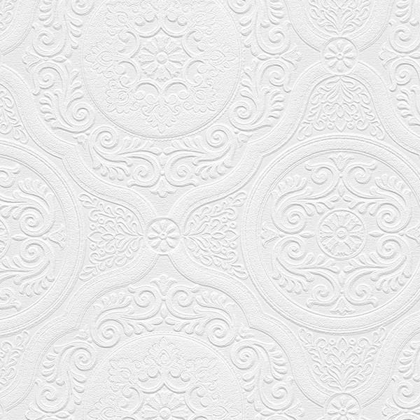 Victorian Pattern Paintable Wallpaper, 1 Bolt Mediterranean Wallpaper by American