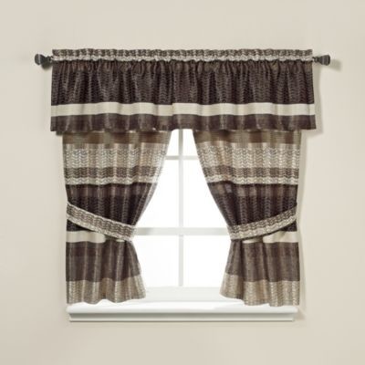 Croscill Portland Window Curtain Valance in Black/Cream