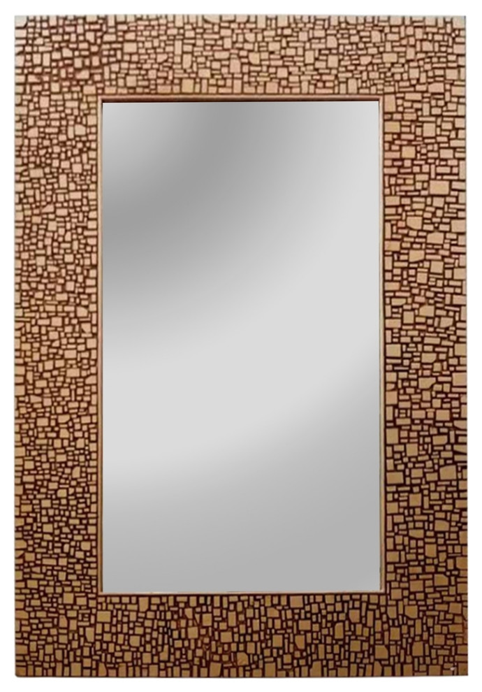 CHLOE Reflection CH8M012GZ36-VRT Rectangle Antique Mirror Golden Finish 36``