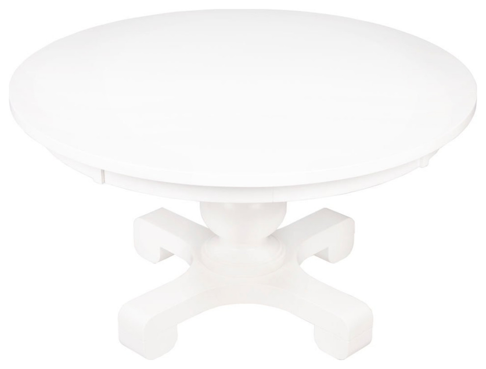 Offex Traditional Round Living Room Decorative Cocktail Table White