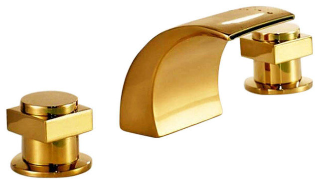 Dual Handle Bathtub Gold Chrome Bathroom Faucet Mixer Tap