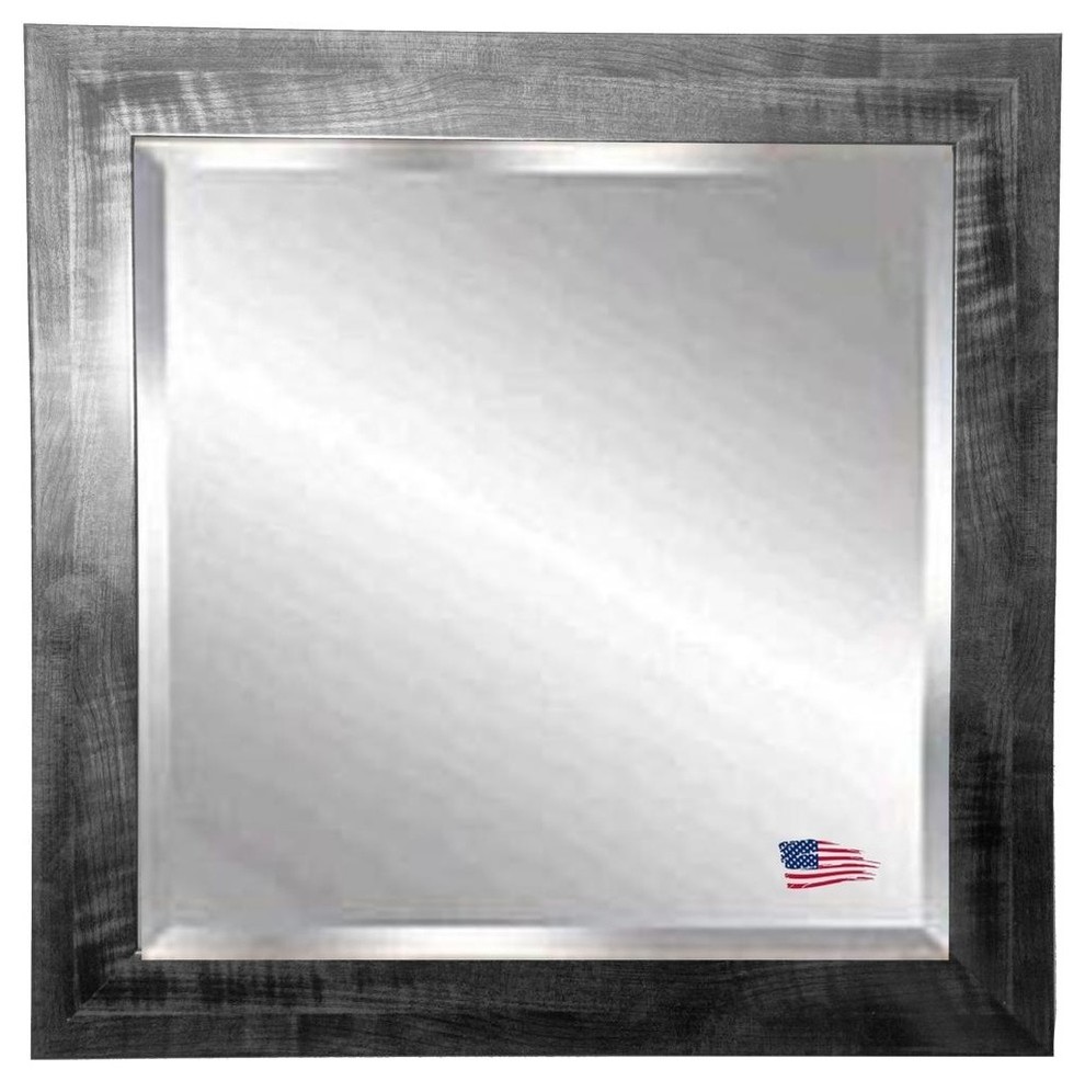 American Made Black Smoke Beveled Wall Mirror