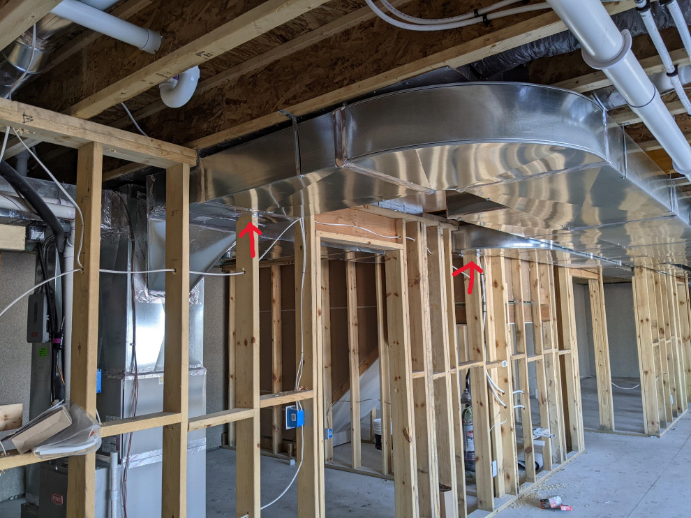 Is this normal? HVAC ducts have studs going through them!
