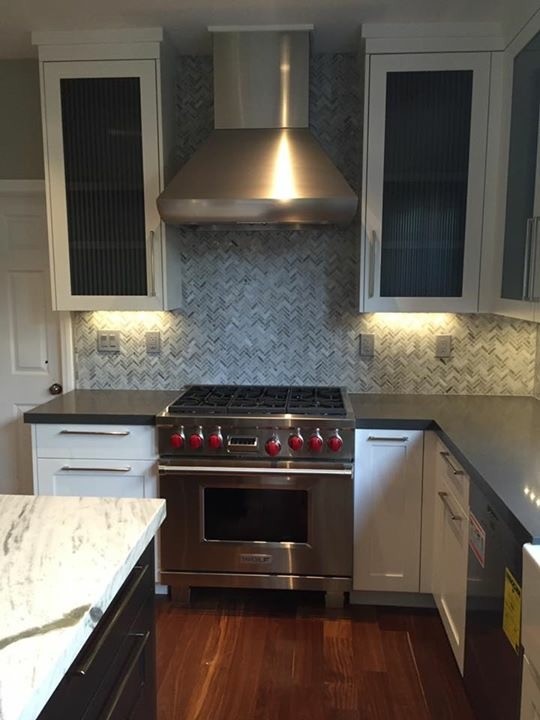 Example of a transitional kitchen design in Seattle