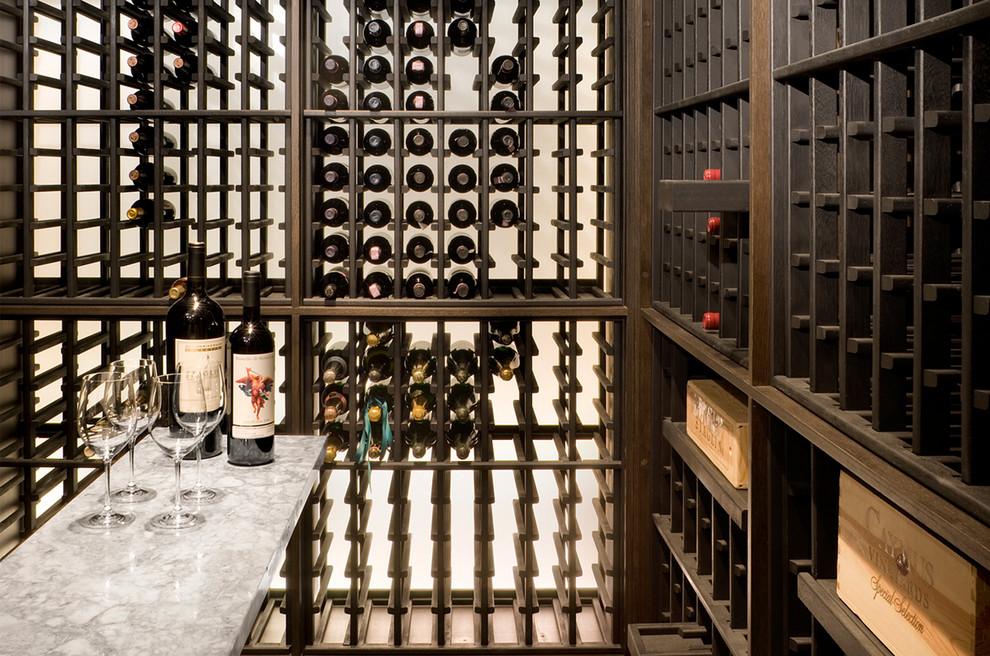 Trendy wine cellar photo in Boston