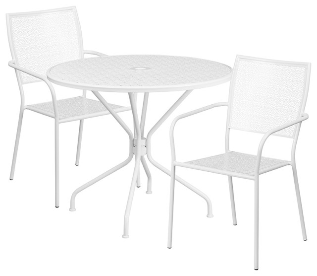 35 25 Round White Indoor Outdoor Steel Patio Table Set 2 Square Indoor Outdoor Steel Patio Table Set