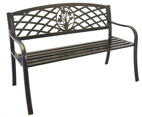 Metal Flower Bouquet Park Bench Cast Iron For Yard Garden Metal Flower Bouquet Park Bench Cast Iron For Yard Garden