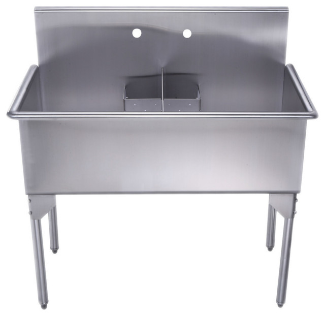 Pearlhaus Large, Single Bowl Commerical Freestanding Utility Sink