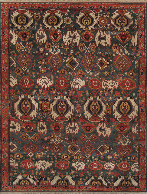 Pasargad Tribal Collection Kazak Hand-Knotted Wool Area Rug, 8'11"x11'7"