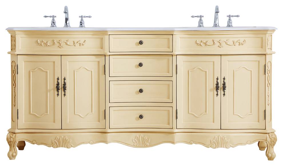 Elegant Decor Vf10172Dlt 72" Double Bathroom Vanity Victorian