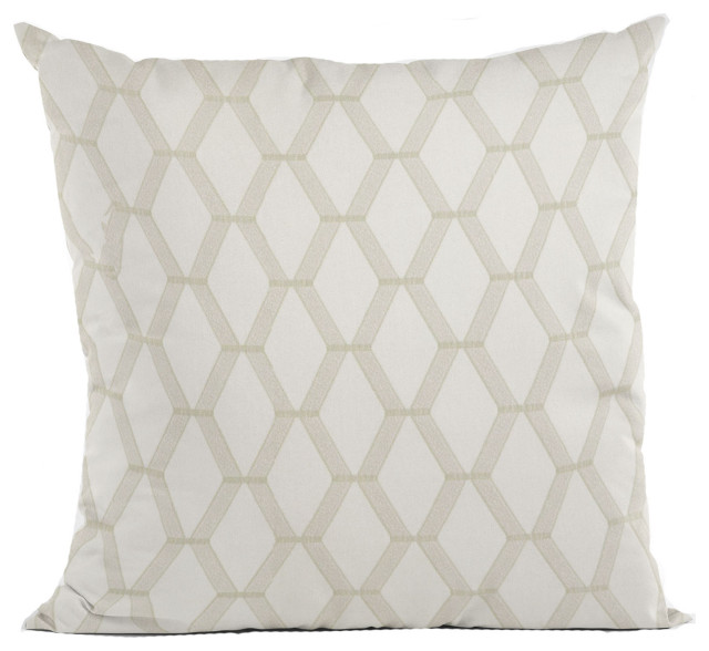 Pearl Diamond Shiny Fabric With Embroidery Luxury Throw Pillow, 20"x20"