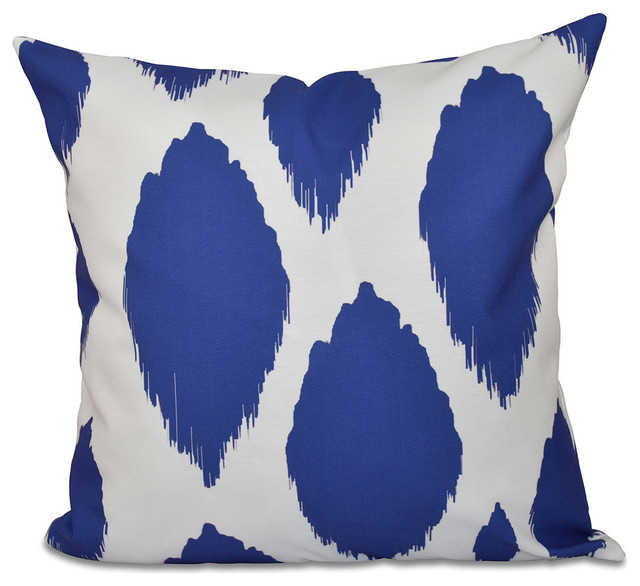 Abstract Decorative Outdoor Pillow, Dazzling Blue, 20"x20"