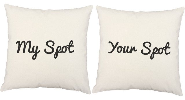My Spot Throw Pillows 16x16 Square White Cotton Cushions