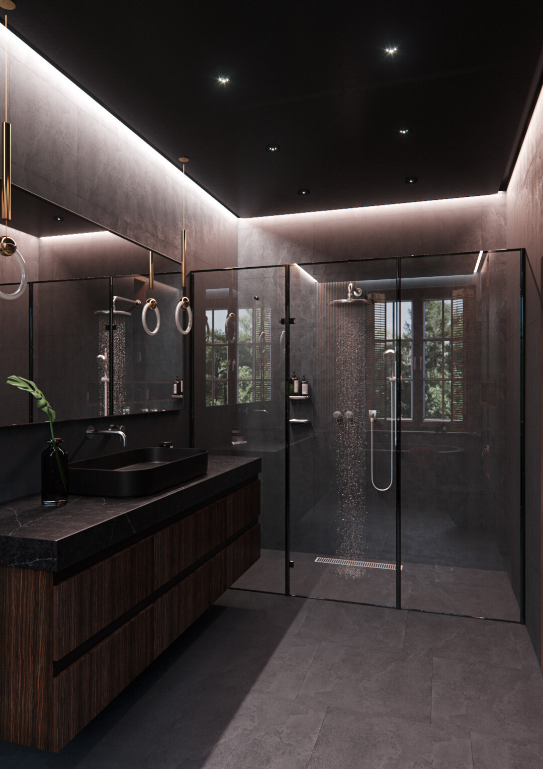 Квартира в тёмных тонах