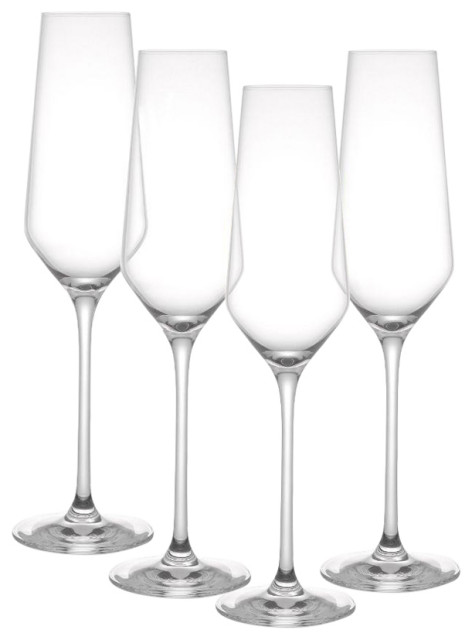 Layla Crystal Champagne Glasses 67 Oz Set Of 4 Contemporary Wine Glasses By Joyjolt Houzz 7246