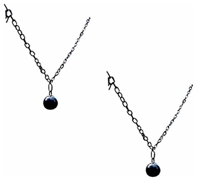 Black Cast Iron Cannonball Weight Automatic Gate Closer And 5 Ft Chain