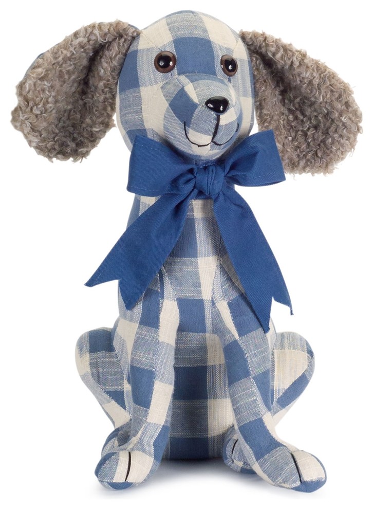 Dog Door Stop (Set of 2) 11" x 13"H Fabric Farmhouse Door Stops