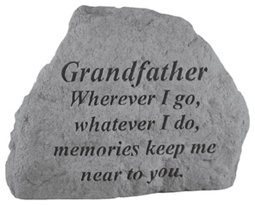 "Grandfather Wherever I Go" Memorial Garden Stone Traditional