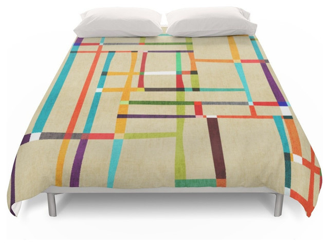 The Map After Mondrian Duvet Cover Contemporary Duvet Covers