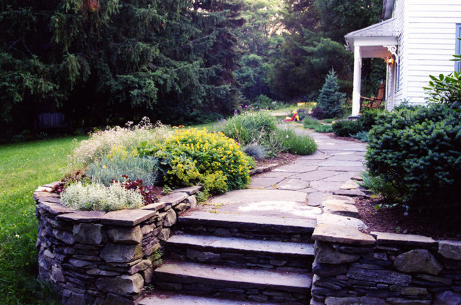 Design ideas for a mid-sized transitional garden in Boston.