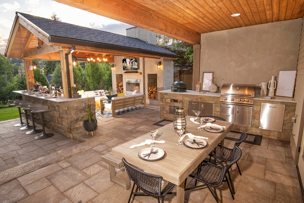 This is an example of a mediterranean patio in Portland.