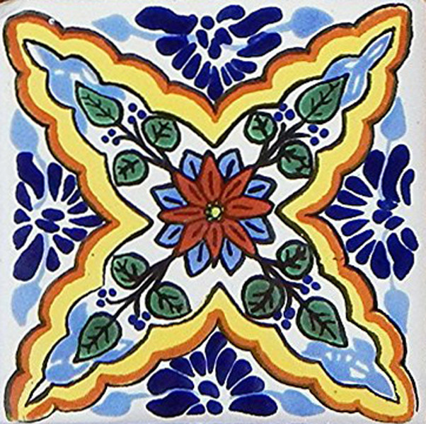 6 X6 Mexican Talavera Handmade Tiles Set Of 40