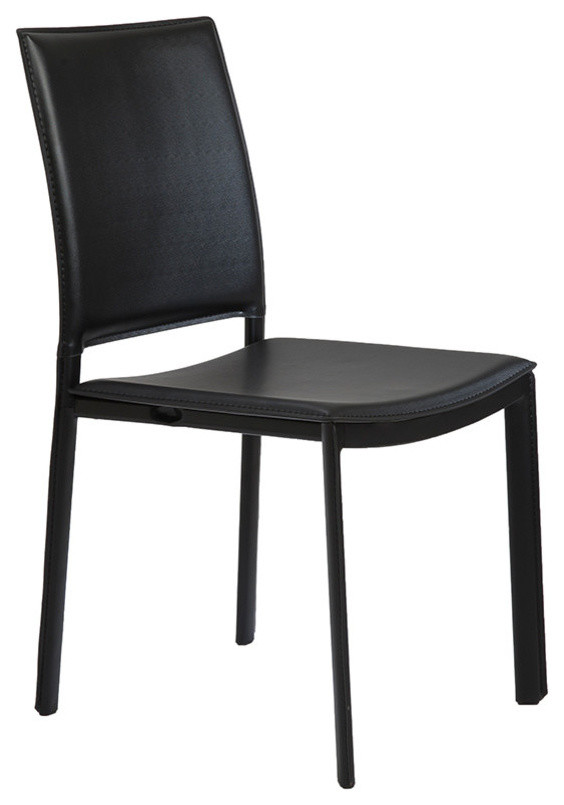 Eurostyle Kate Side Chair in Black Leatherette, Set of 4