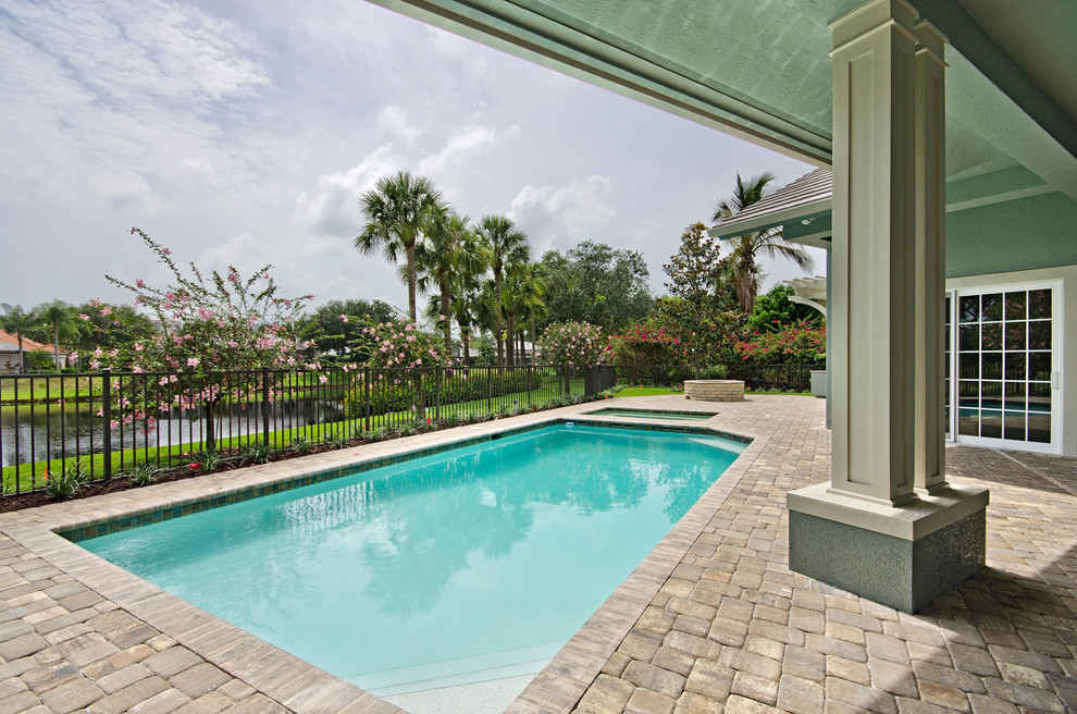 Photo of a beach style pool in Houston.